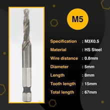 Load image into Gallery viewer, Thread Tap Drill Bits Set