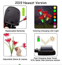 Load image into Gallery viewer, Spring Artificial Lily Solar Garden Stake Lights