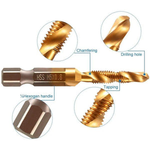 6 Piece Metric Thread Tap Drill Bits Set