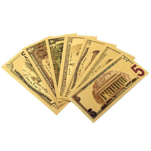 24K Gold Foil 7-Piece USA Money Set