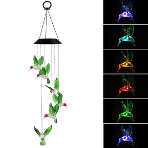 Solar-Powered Dangling Hummingbird Lights