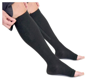 ZipSupport™ Open Toe Compression Socks