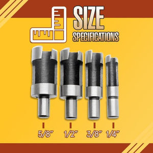 Plug Cutter Drill Bit Set Power Tool (4pcs)