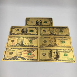 24K Gold Foil 7-Piece USA Money Set